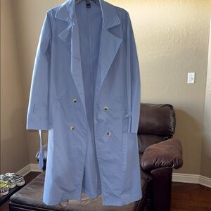 SHEIN Light Blue Trench Coat